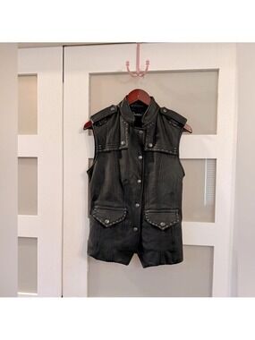 PSYLO studded leather vest. Size M